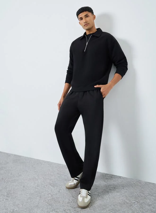 ستايلي بنطال جوغر أسود برباط للرجال